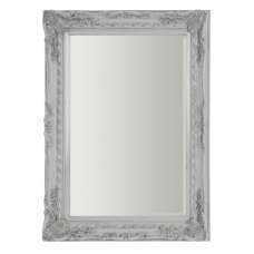 Cavolt Rectangular Wall Bedroom Mirror In Antique Silver Frame - UK