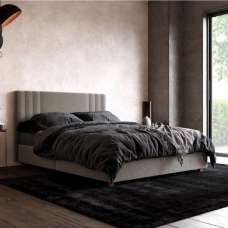 Cayce Linen Fabric King Size Bed In Light Grey - UK