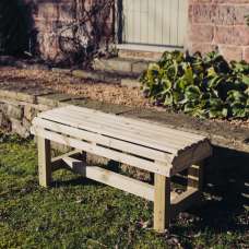 Cayce Wooden Garden Backless Seating Bench In Natural - UK