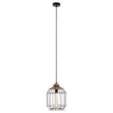 Ceakon Metal Wire Frame Pendant Light In Black - UK