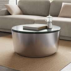 Cedartown Large Marble Top Coffee Table With Steel Base - Green Gutemala - UK