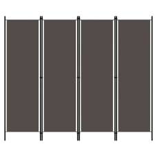 Celina Fabric 4 Panels 200cm x 180cm Room Divider In Anthracite - UK