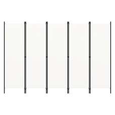 Celina Fabric 5 Panels 250cm x 180cm Room Divider In White - UK