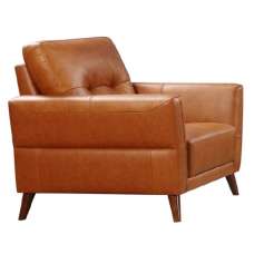 Celina Leather 1 Seater Sofa With Tapered Legs In Tan - UK