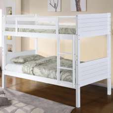 Celina Wooden Bunk Bed With Ladder In White - UK
