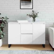 Celina Wooden Sideboard With 2 Doors 2 Drawers In White - UK