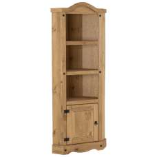 Central Wooden Bookcase With 1 Door 3 Shelves In Oak - UK