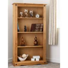 Central Wooden Bookcase With 4 Shelves In Oak - UK