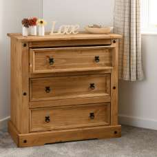 Central Wooden Chest Of 3 Drawers In Oak - UK