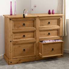 Central Wooden Chest Of 6 Drawers In Oak - UK