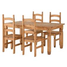 Central Wooden Extending Dining Table With 4 Oak Chairs - UK