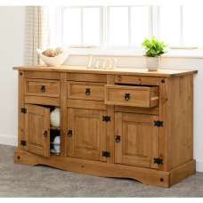 Central Wooden Sideboard With 3 Doors 3 Drawers In Oak - UK