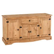 Central Wooden Sideboard With 4 Doors 1 Drawer In Oak - UK
