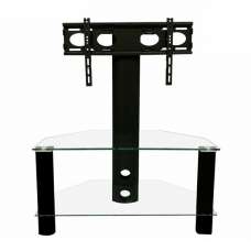Clevedon Glass TV Stand In Black With Bracket - UK