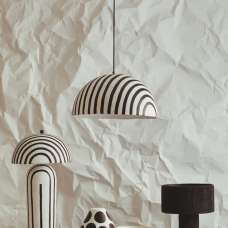 Cerano Metal Domed Ceiling Pendant Light in Black and White - UK