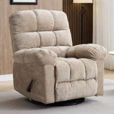Cerritos Fabric Manual Recliner 1 Seater Sofa in Beige - UK