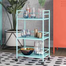 Cerritos Metal Drinks Serving Trolley With 3 Shelves In Spearmint - UK