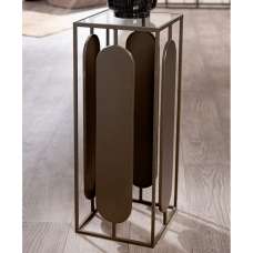 Cerritos Small Glass Metal Decorative Pillar In Anthracite - UK