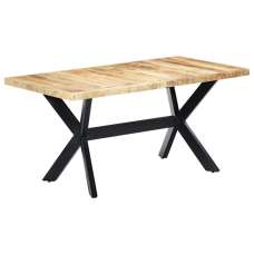 Cevis Large Rough Mango Wood Dining Table In Natural - UK