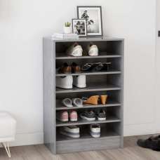 Cezary Shoe Storage Rack With 7 Shelves In Concrete Effect - UK