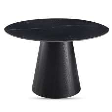 Chambly Round Sintered Stone Dining Table in Black - UK