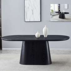 Chambly Sintered Stone Top Dining Table - Black - UK