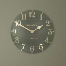 Chantilly Large Metal Mantel Clock In Lichen Green - UK