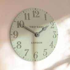 Chantilly Medium Metal Mantel Clock In Pearl Green - UK