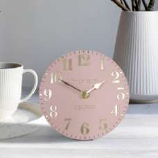 Chantilly Small Metal Mantel Clock In Blush Pink - UK