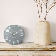 Chantilly Small Metal Mantel Clock In Flax Blue - UK