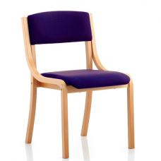 Charles Office Chair In Purple And Wooden Frame - UK