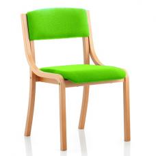 Charles Office Chair In Green And Wooden Frame - UK