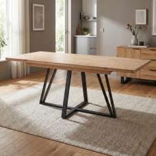 Charlotte Wooden Extending Dining Table In Oak - UK