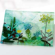 Charlton Glass Square Flower Bowl In Multicoloured - UK