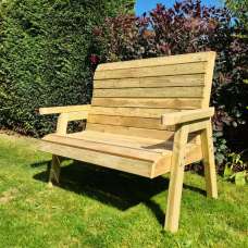 Chatham Wooden Garden Seating Bench In Natural - UK