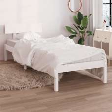 Chavez Solid Pinewood Single Bed In White - UK