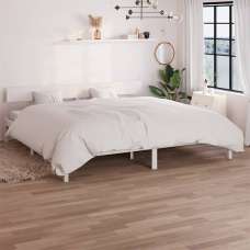 Chavez Solid Pinewood Super King Size Bed In White - UK