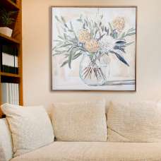 Cheam Canvas Flower Vase Wall Art In Multicoloured - UK