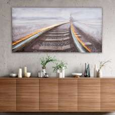 Cheam Canvas Railroad LED Wall Art In Multicoloured - UK