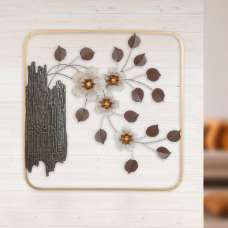 Cheam Metal Cherry blossom Wall Art In Brown And Cream - UK