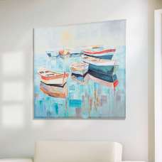 Cheam Wooden Boat Picture Wall Art In Multicoloured - UK