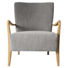 Chedworth Fabric Armchair With Wooden Frame In Charcoal - UK