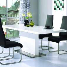Chemnitz High Gloss Dining Table In White - UK