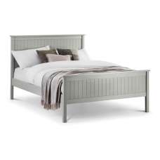 Madge Wooden Double Bed In Dove Grey Lacquered - UK