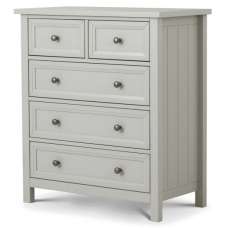 Madge Chest Of Drawers In Dove Grey Lacquer With 5 Drawers - UK