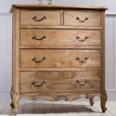 Chia Wooden Chest Of 5 Drawers In Weathered - UK