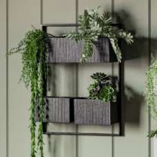 Chicoutimi Metal Greenery Wall Planter In Black - UK