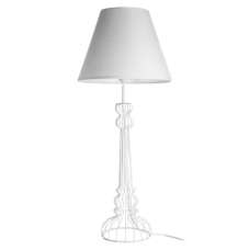 Chicoya White Fabric Shade Table Lamp With Metal Wire Base - UK