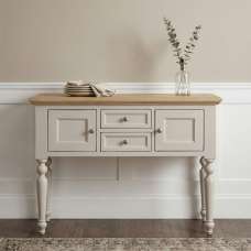 Chilton Wooden Console Table With 2 Doors 2 Drawers in Grey And Natural - UK