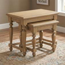 Chilton Wooden Nest Of 2 Tables in Natural - UK